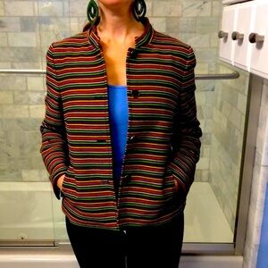 Talbots Size 8 (fits more like 10)Multicolored Striped Suit Jacket; Perfect!
